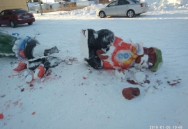 В селе Омской области устроили погром против символов Нового года