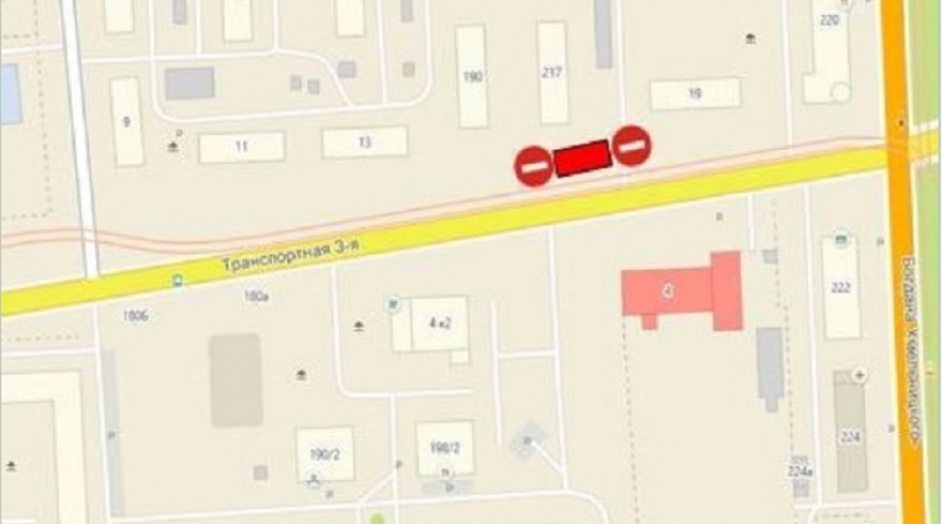 В Омске на две недели закроют участок дороги у здания пожарной части