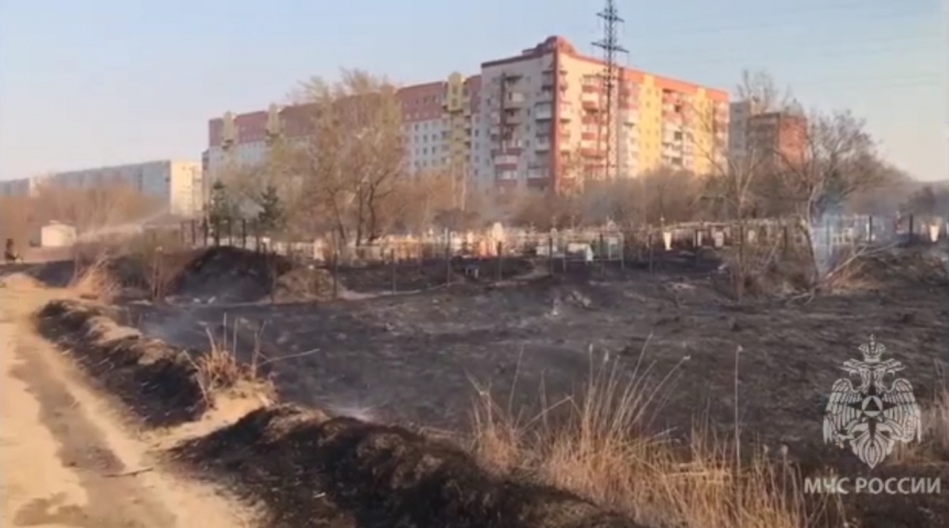 Происшествия в Омске В Омске случился пожар на кладбище