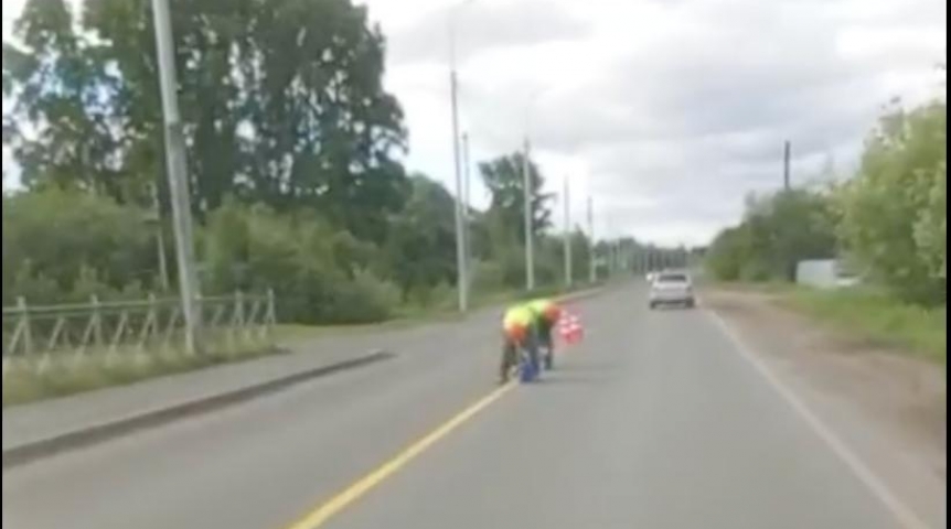 Омичи рассказали о «нанотехнологиях» при нанесении разметки в Муромцево