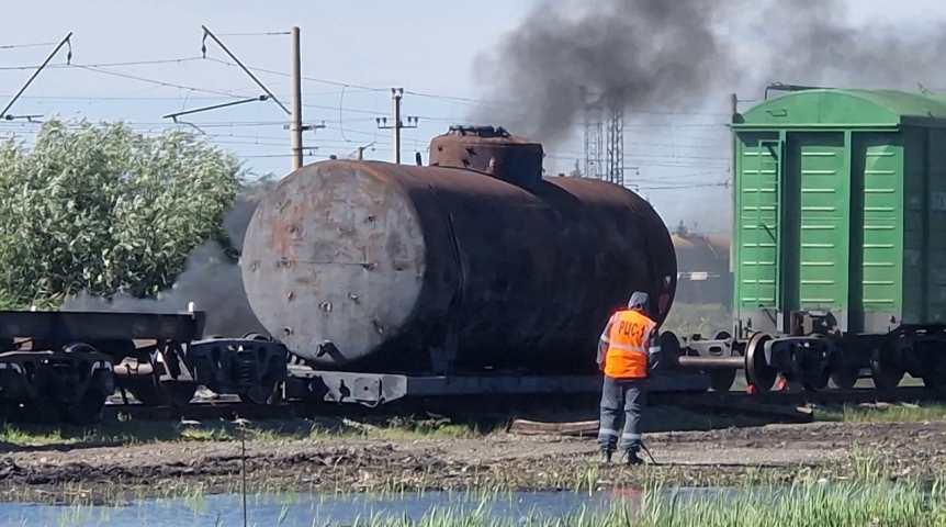 В Омске отработали подрыв вагона с топливом