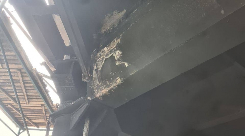 Появились кадры после пожара в омском СКК имени Блинова