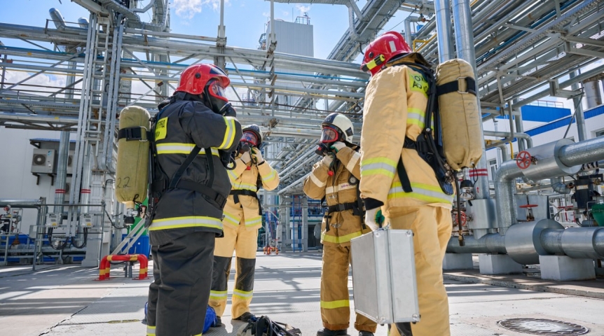 На «Омском каучуке» прошли плановые учения газоспасателей