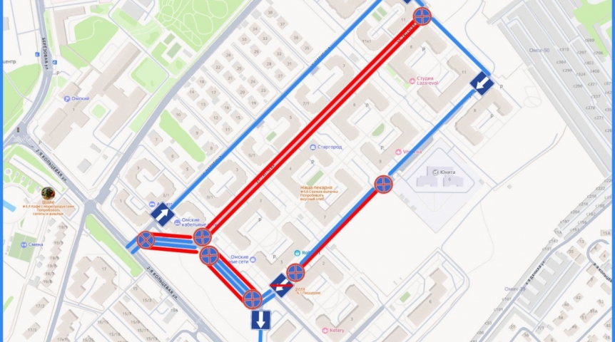 В микрорайоне Омска изменится схема движения