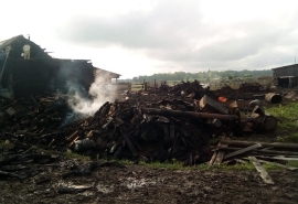 В Омской области после страшного пожара осталась без всего семья с детьми
