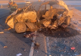 В Омской области погиб водитель разорванного напополам автомобиля