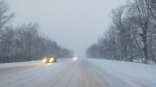 В снежной буре на омской дороге застряли машины