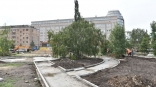 Сквер на пересечении трех центральных улиц Омска планируют открыть к 1 сентября