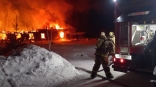 Появилось видео с масштабного пожара в Свято-Серафимовском женском монастыре под Омском