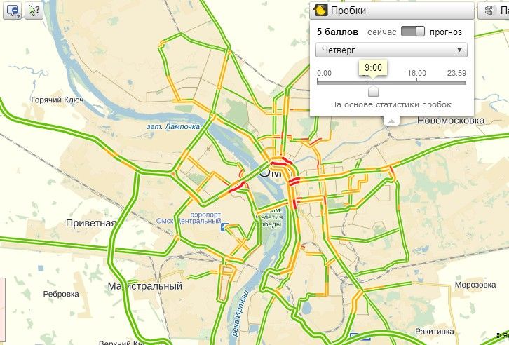 Карта прогноз пробок