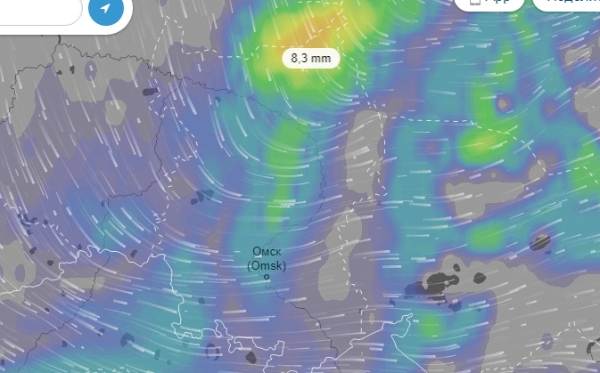 Карта осадков омская область онлайн в реальном времени