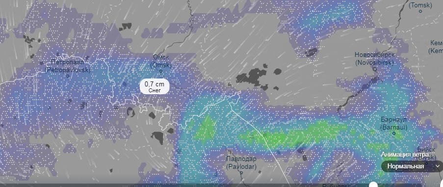 Карта дождя омск