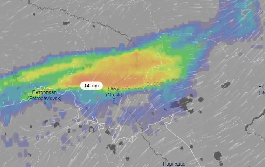 Карта осадков омская область сейчас