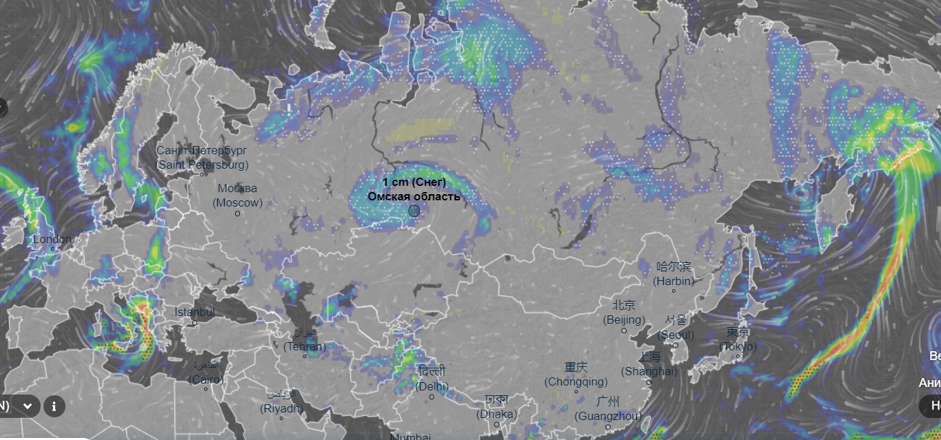 Карта осадков омская область сейчас онлайн в реальном