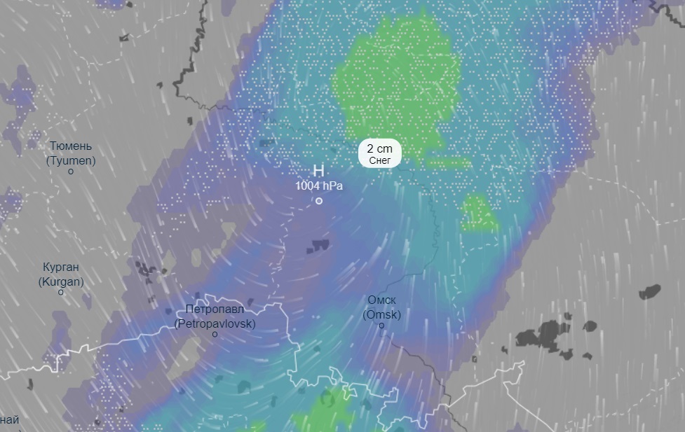 Карта осадков омск сейчас