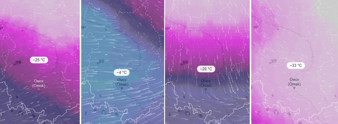 От -4 °С до -34 °С: Омскую область сотрясет чрезвычайно переменчивая погода