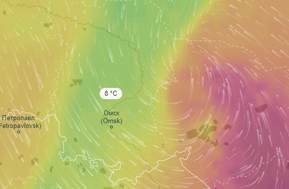 Карта осадков омск