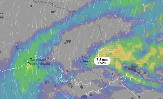 Карта дождя омск