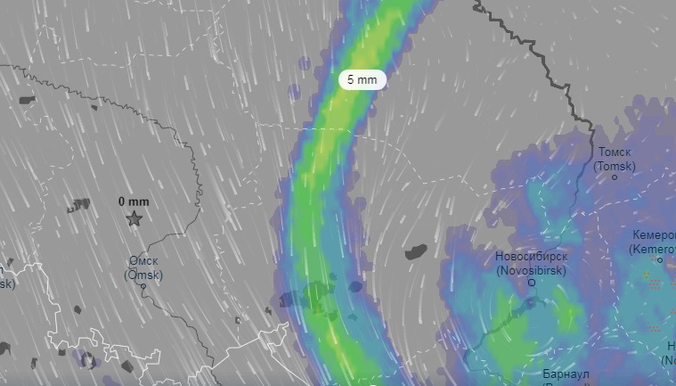 Карта осадков томск на сегодня