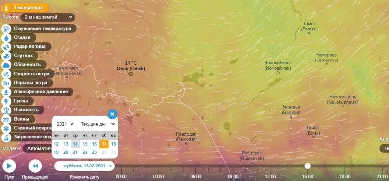 Погода омск на карте. Температура лета в Омске.