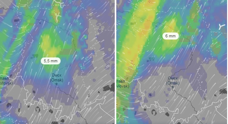 Карта дождя омск