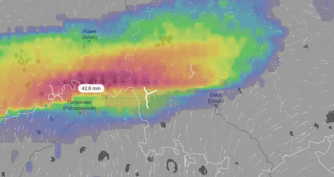 Карта осадков омская область онлайн в реальном времени