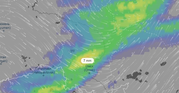 Омская область карта дождей