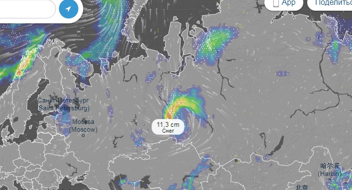 Карта циклонов на планете