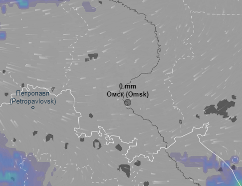 Карта грозового фронта над москвой