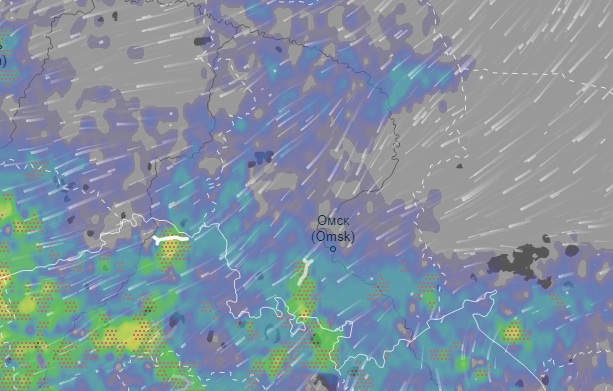 Карта дождь гроза. На Омск надвигается циклон. Дождь в Омской обл показать на карте.