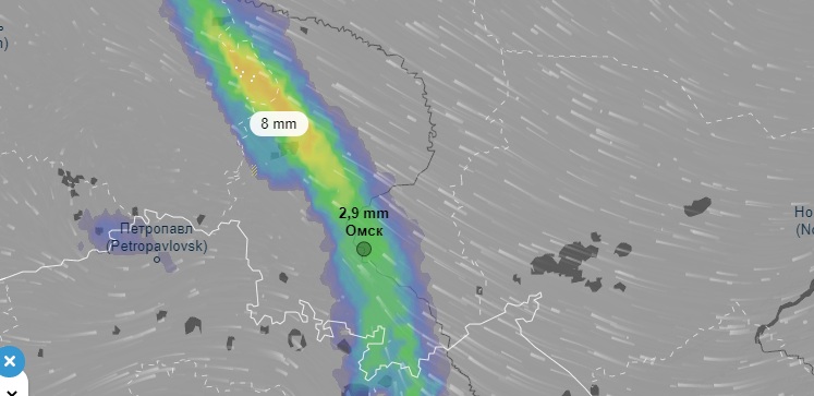 Омская область карта дождей