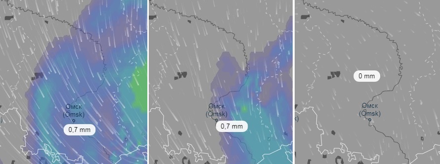 Карта дождя омск