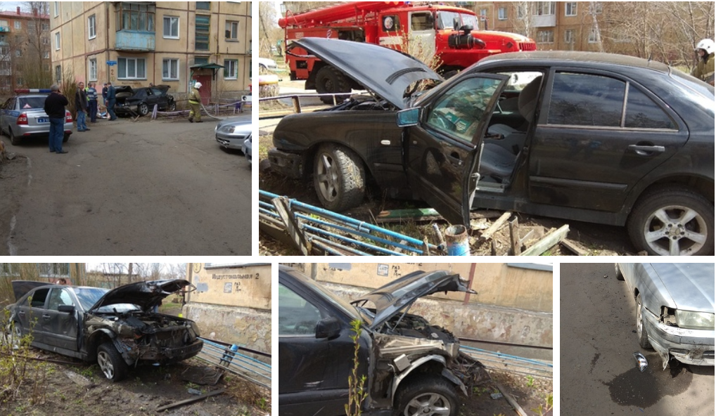 Омская ограда в стиле ЖЭК-арт остановила неадекватного гонщика
